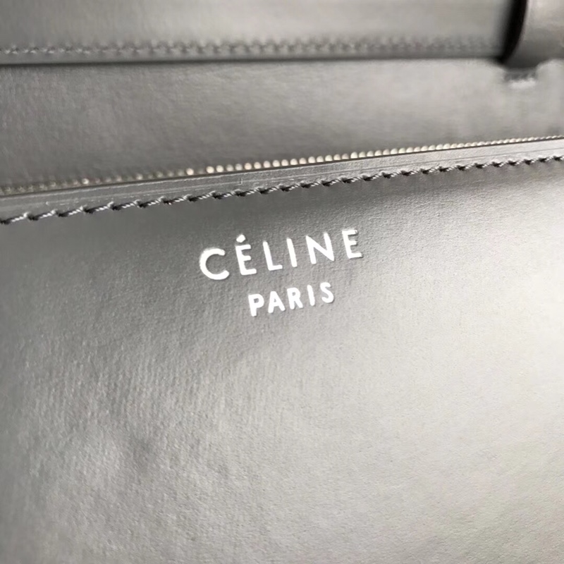 CELINE Classic box 全新品质升级 box 进口皮手搓纹 钢扣 24cm 锡器灰
