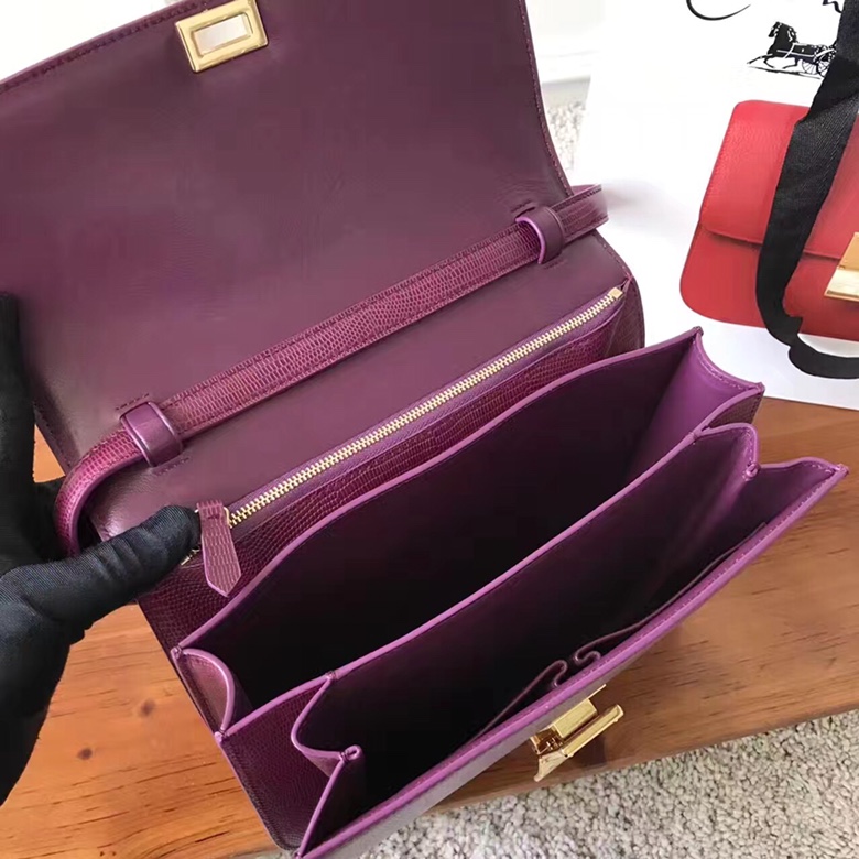 CELINE官网 classic  box 蜥蜴纹 紫色 厂家直销