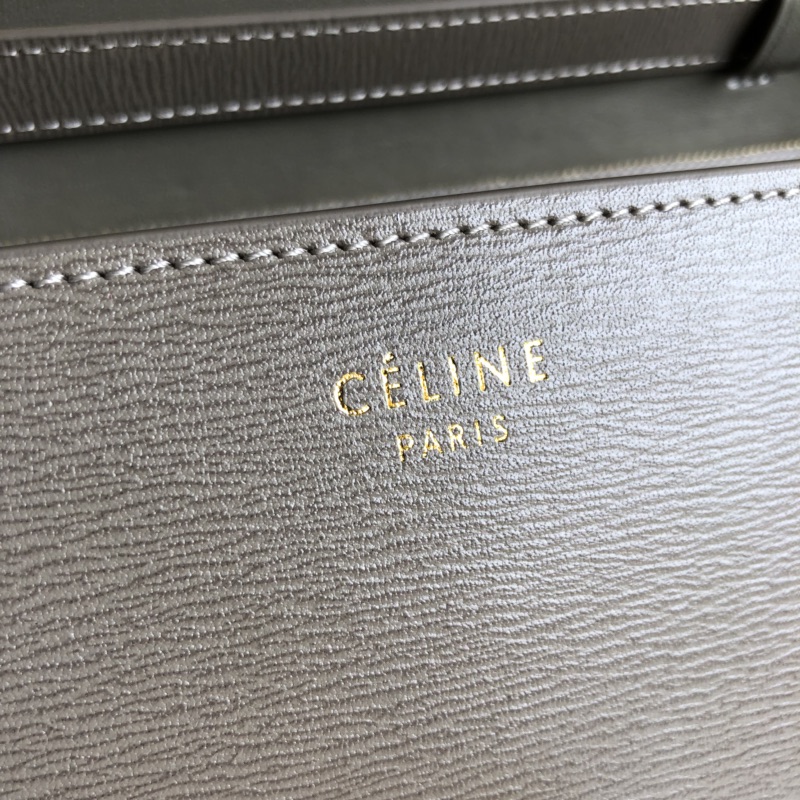 CELINE 全新升级classic box 大象灰水波纹 配羊皮内里 金扣 完美复古包 24cm