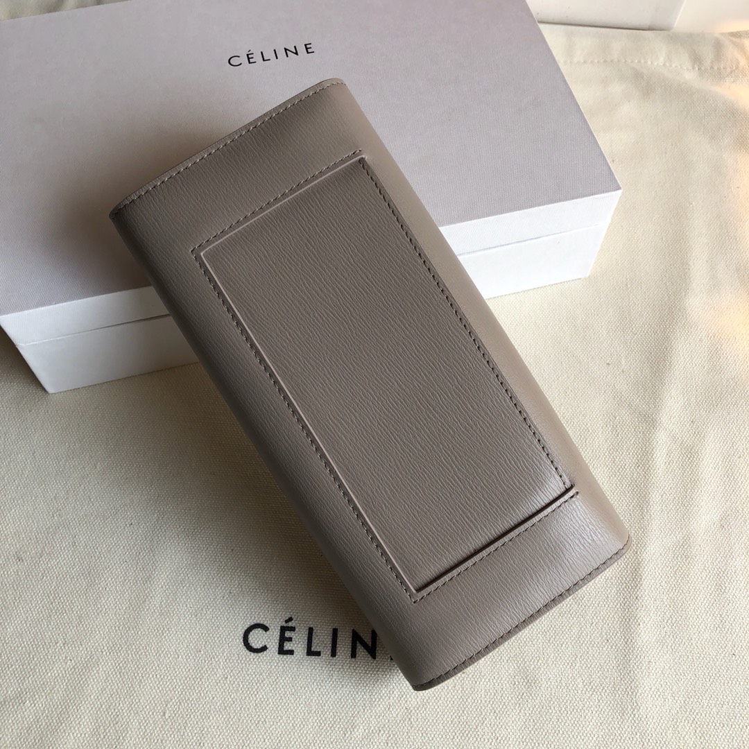 CELINE 0172 灰色 水波纹 19cm 长款钱包 卡包