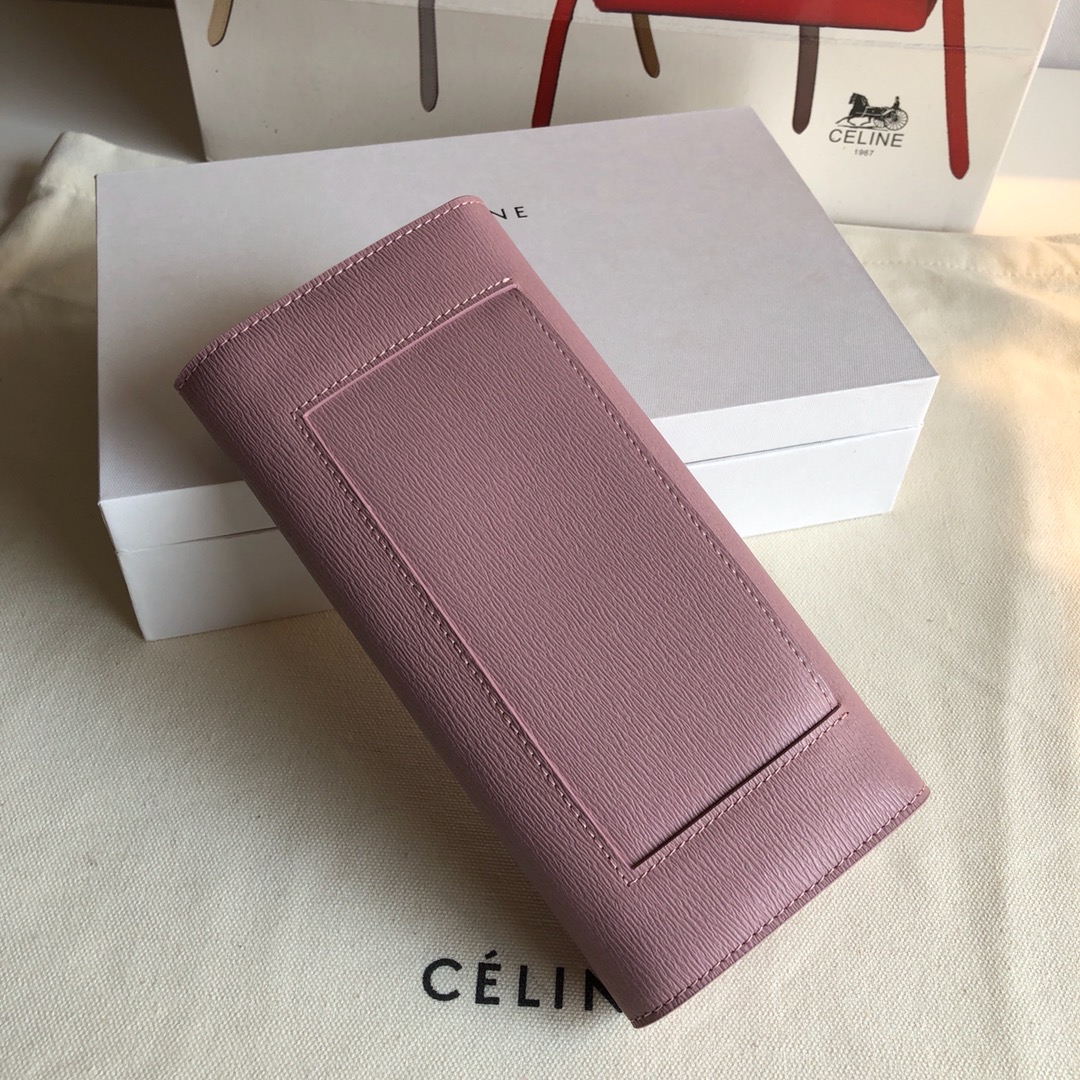 CELINE 0172粉红水波纹/粉色 19cm 长款钱包 卡包