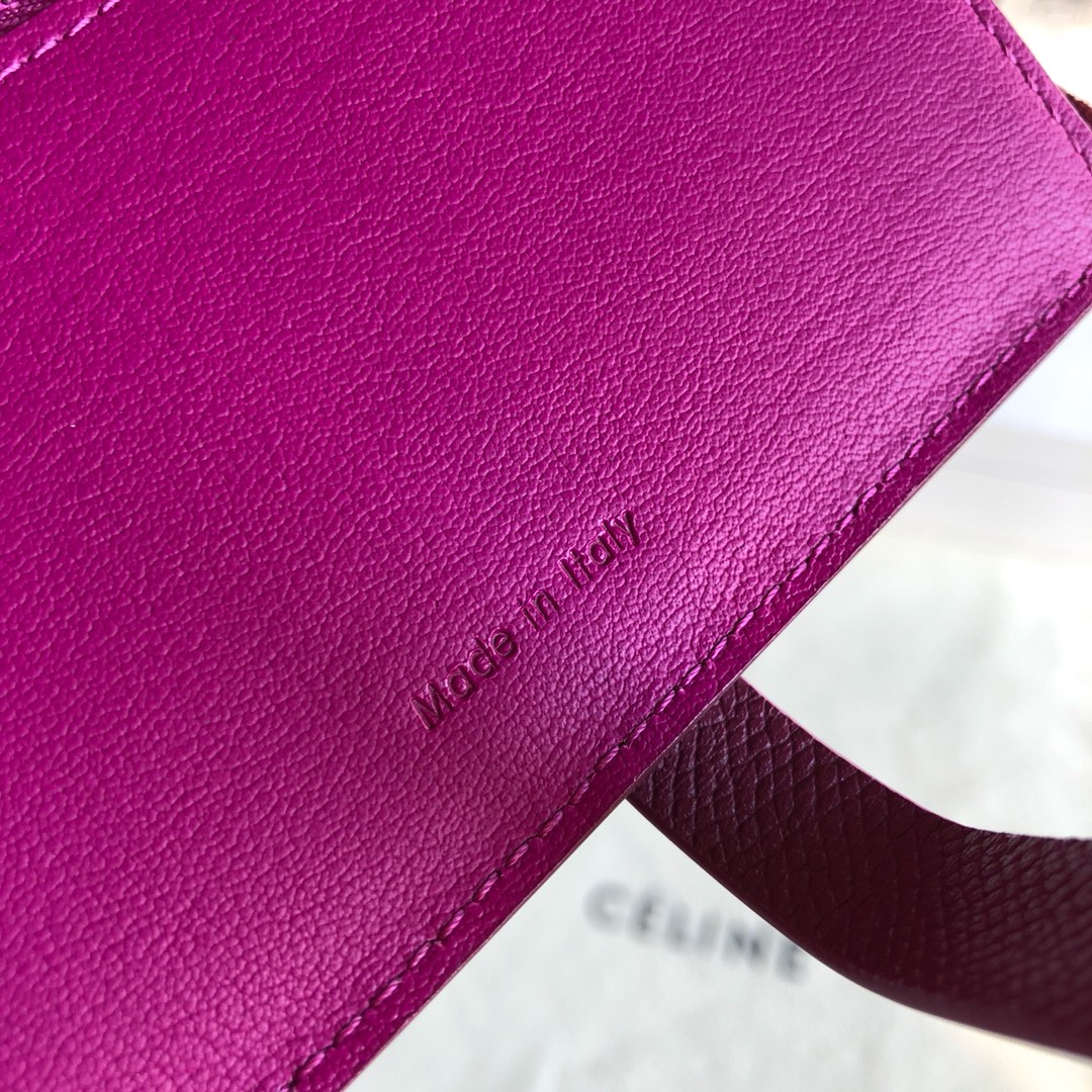 Celine 思林 枣红手掌纹/紫色 14cm 卡包 钱包