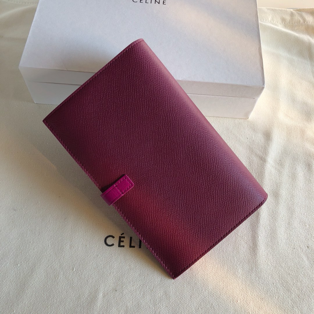 Celine 思林 枣红手掌纹/紫色 19cm 卡包 钱包