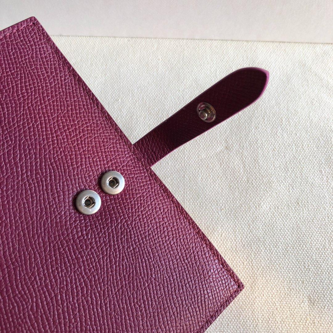 Celine 思林 枣红手掌纹/紫色 14cm 卡包 钱包